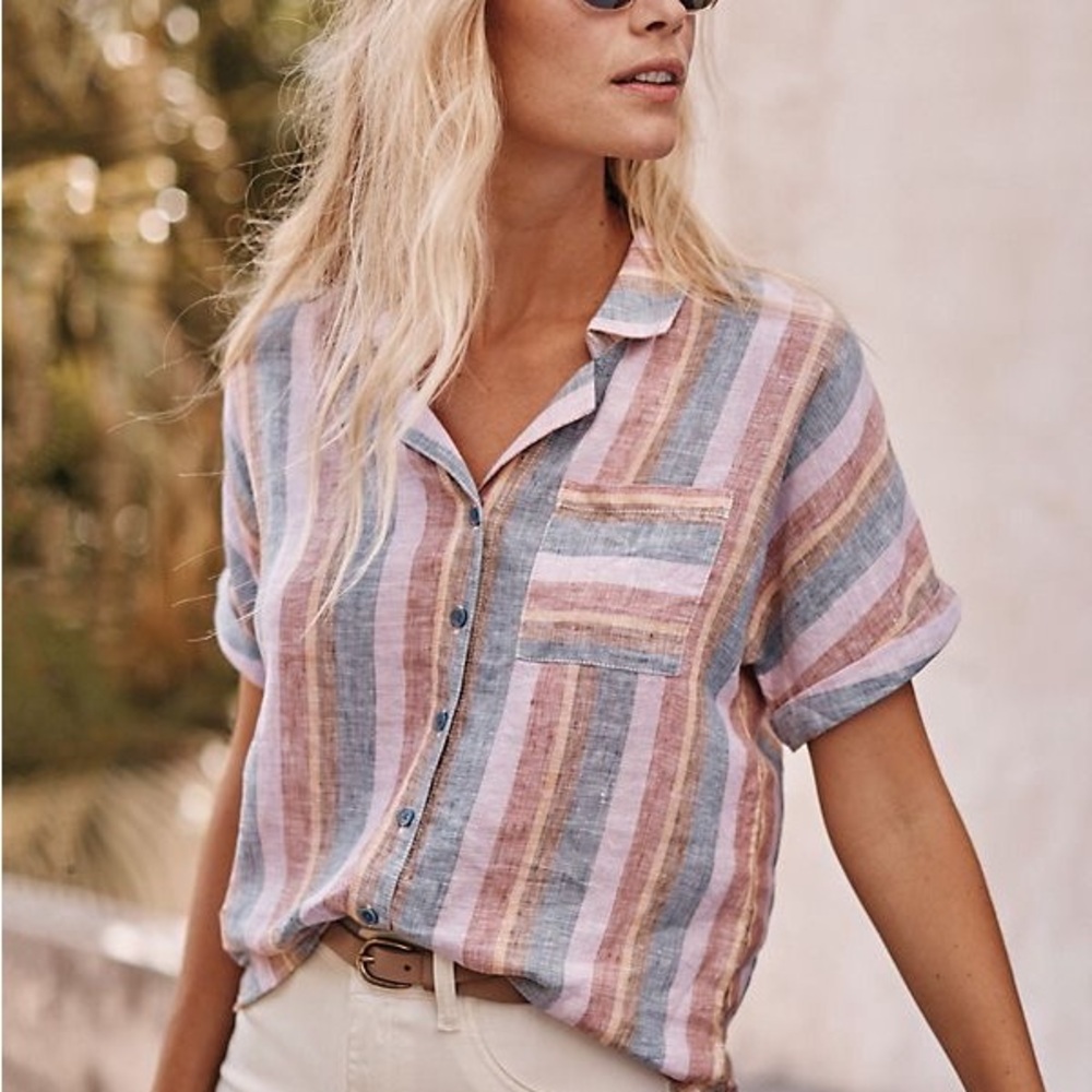 Garnet Hill Striped Linen Shirt